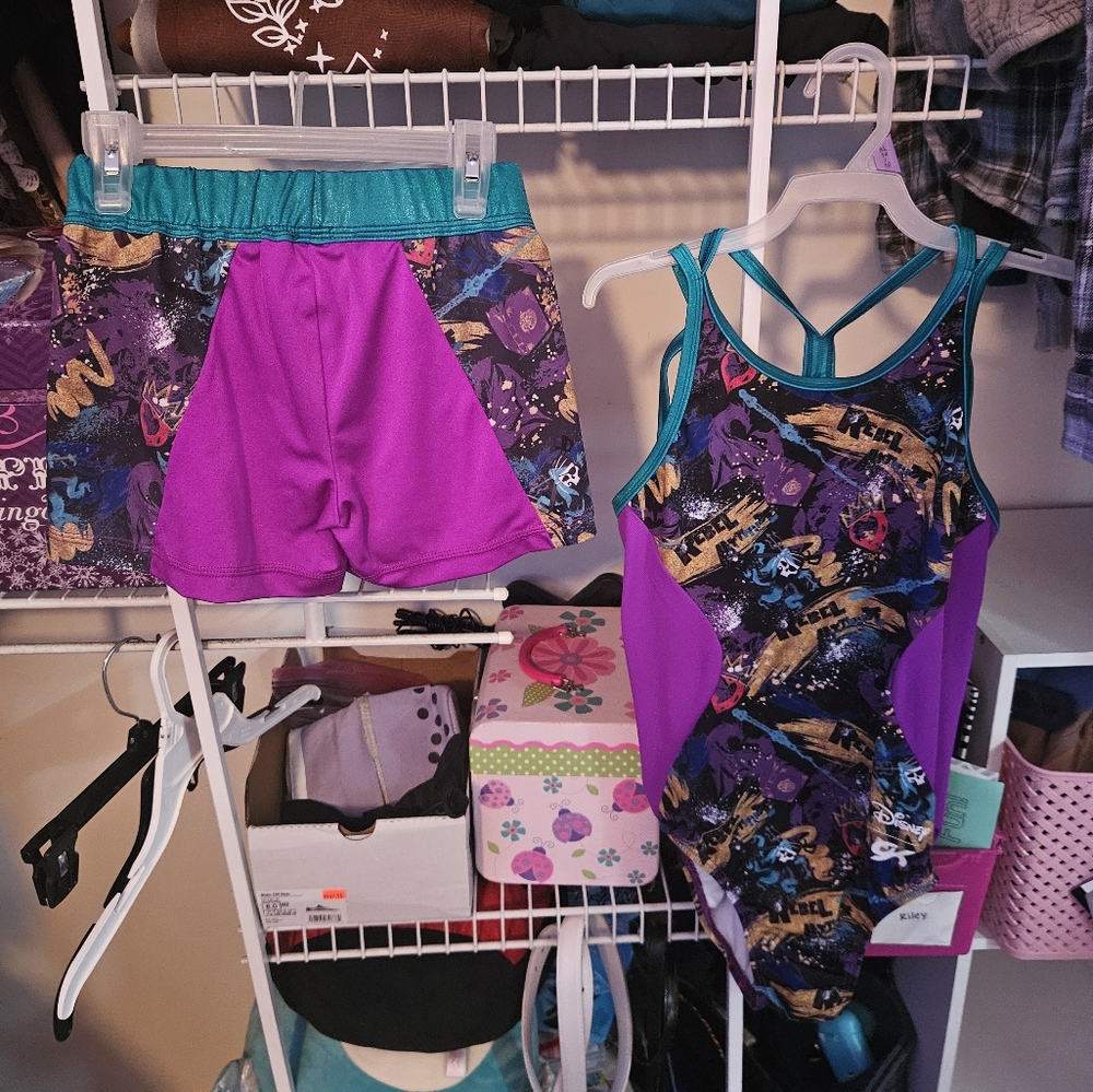 AM Gymnastics Leotard & shorts set